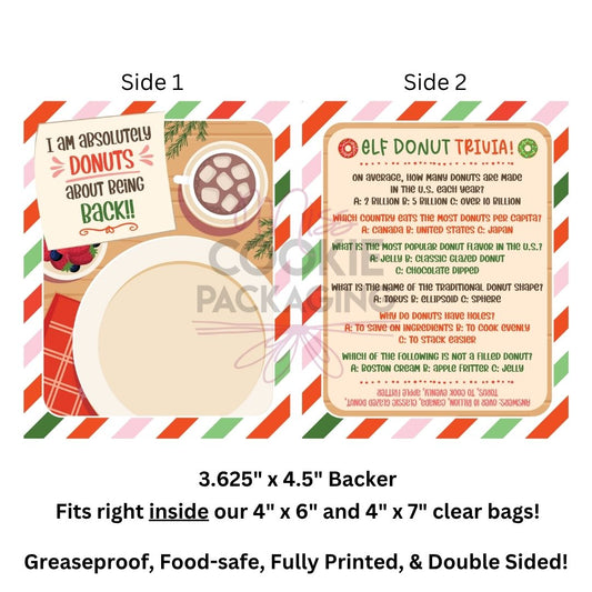 Elf Donut – 3.625″ x 4.5″ Greaseproof Backer –