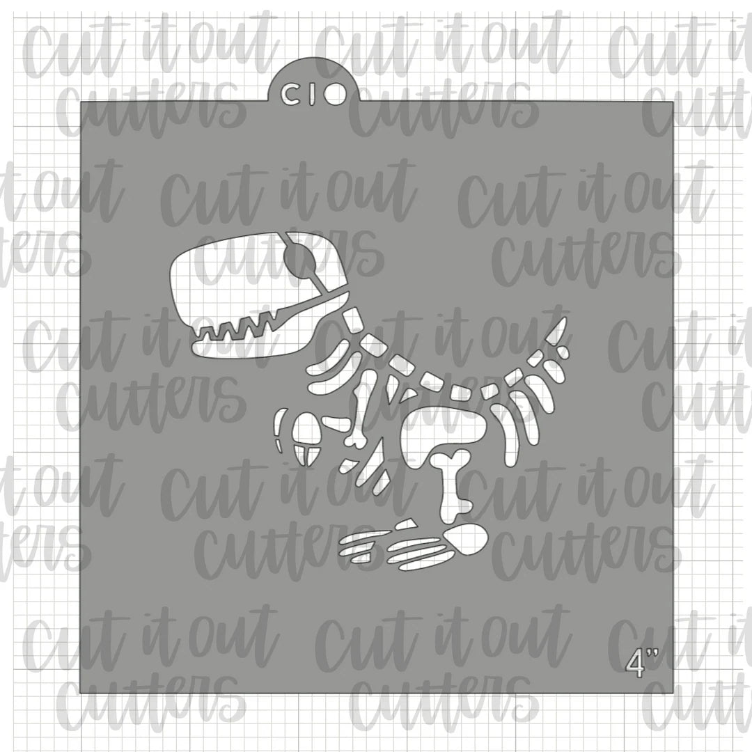 Witchy Tim T-rex Cookie Cutter & Stencil Combo - 4"