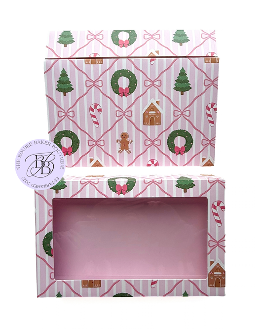 PRE-ORDER Pink Gingerbread Holiday Treat Box 8x5x1.5