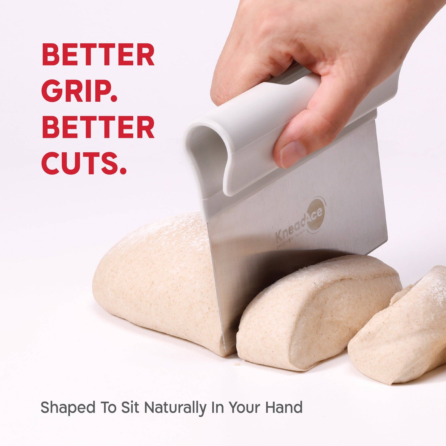 KneadAce Bench Scraper and Baker's Brush: Gray / Turquoise