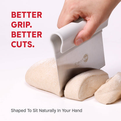 KneadAce Bench Scraper and Baker's Brush: Gray / Turquoise