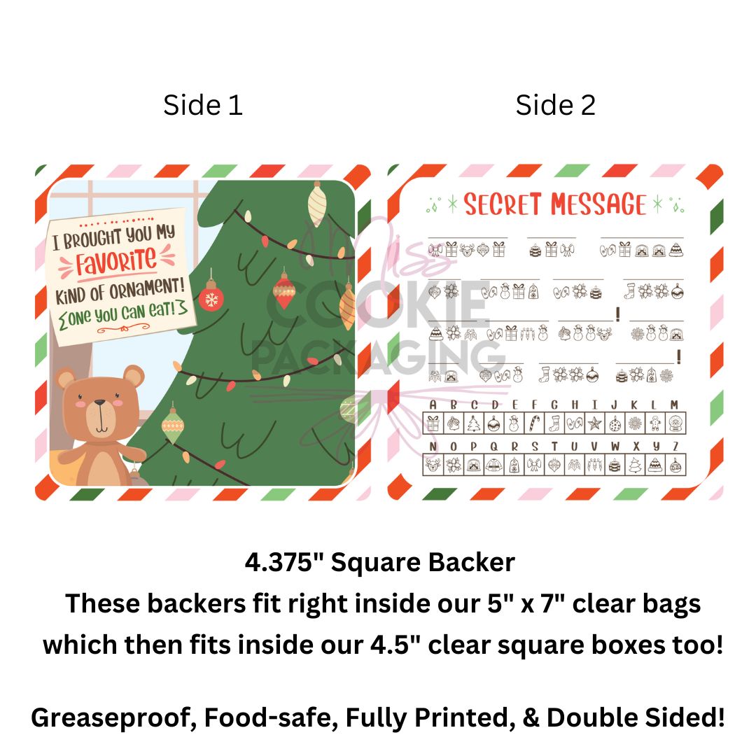 Greaseproof Backer - Elf Tree Ornament Card