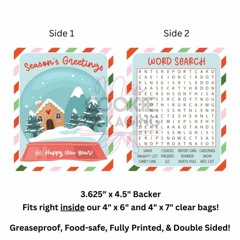 Greaseproof Backer - Elf Snow Globe Card