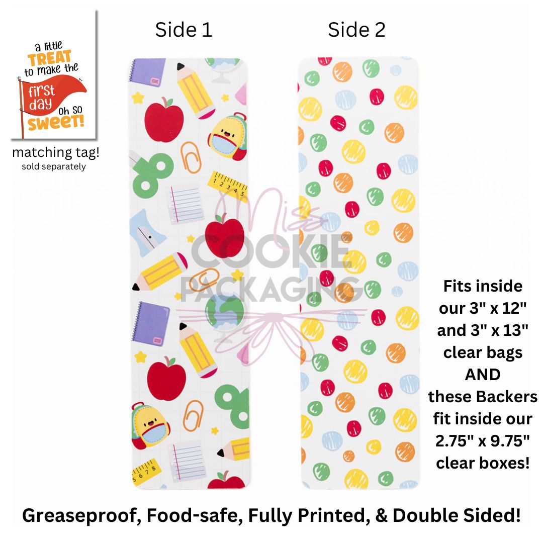 Sketch Dots School Pattern Greaseproof Backer  9.5″ x 2.625″