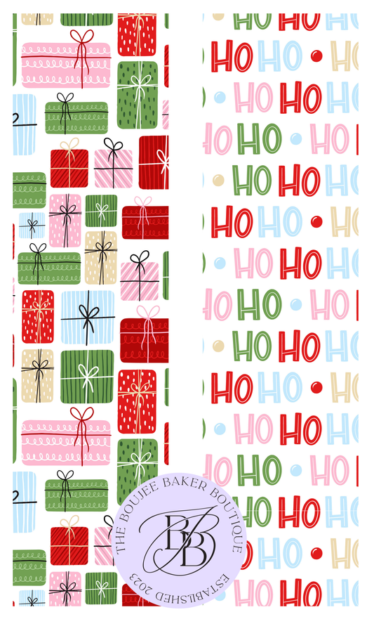 PRE-ORDER Presents & Ho Ho Ho Long Cookie Backers- 15 pack