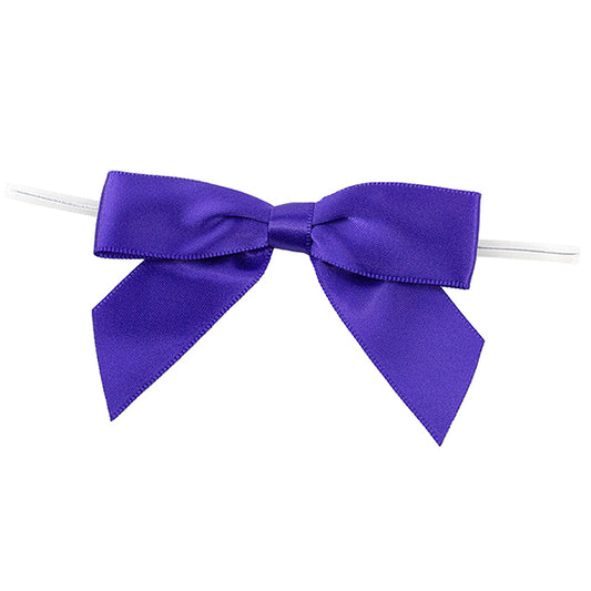 Satin Twist Tie Bows Purple Haze