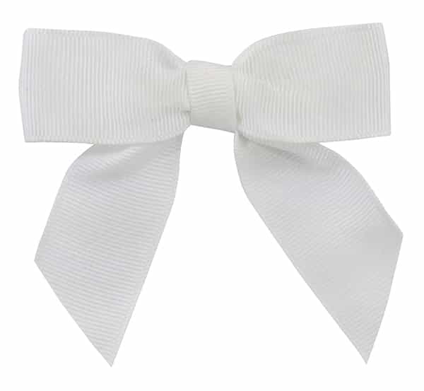 Grosgrain Twist Tie Bows White
