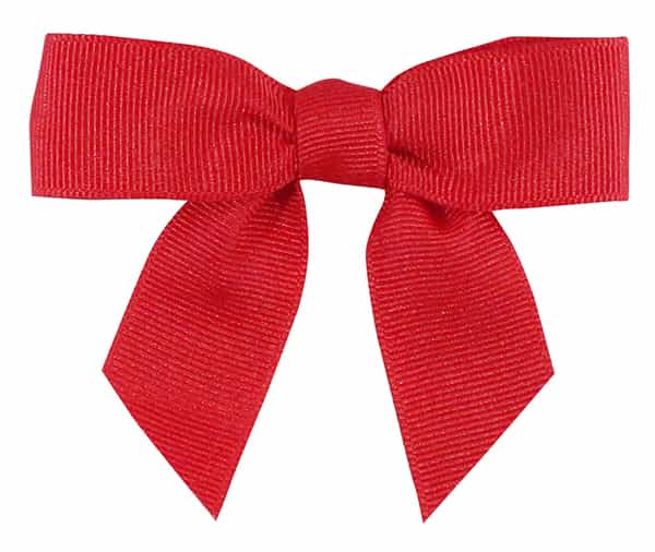 Grosgrain Twist Tie Bows Red