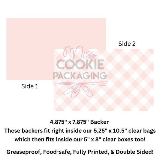 Greaseproof Backer - Solid Pink Gingham - 4.875” x 7.875” Backer