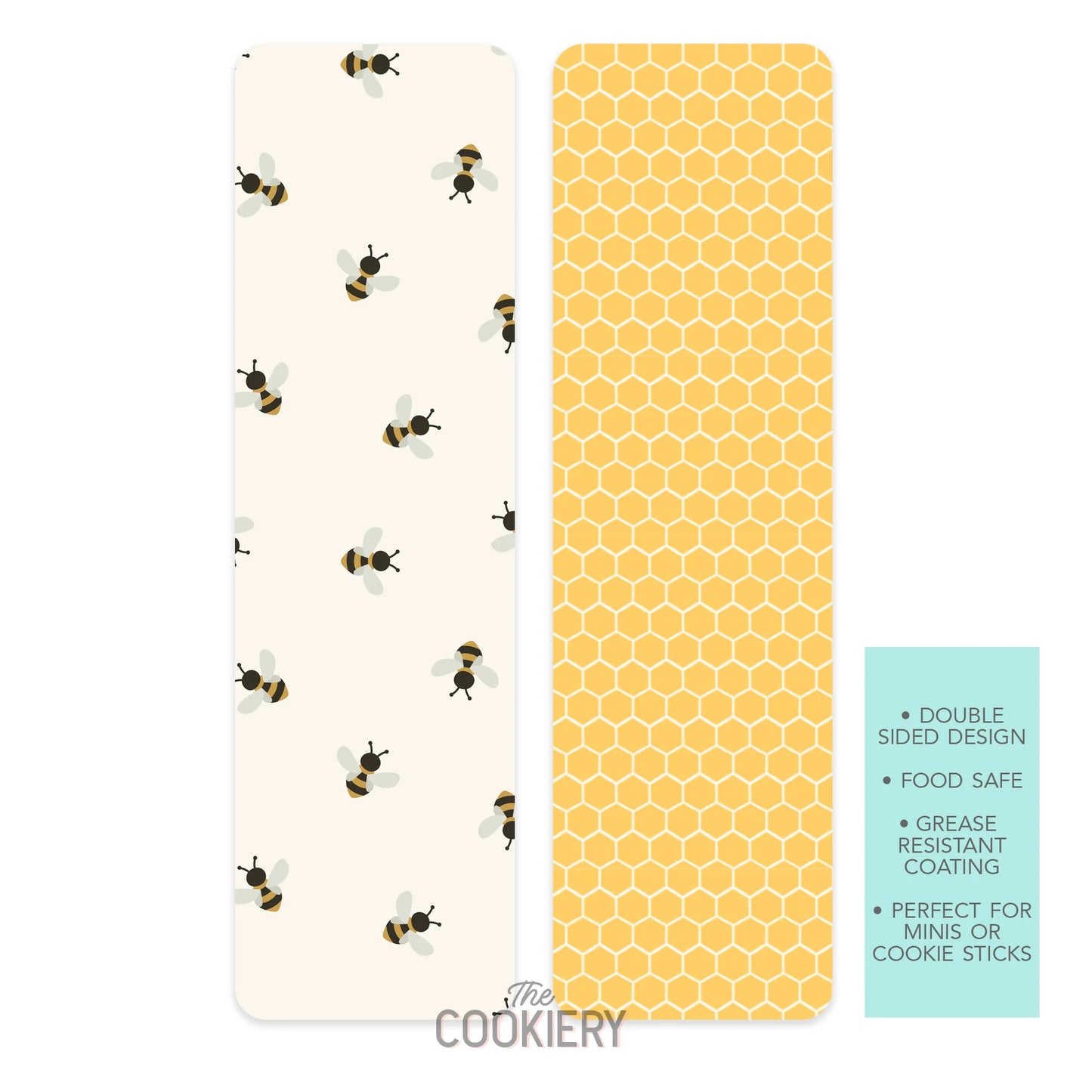 Honeybee Grease-Resistant Food Safe Cookie Card Backers - The Cookiery