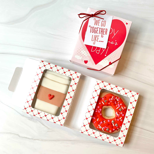 “Happy Valentine’s Day” Double Cookie Box – 4″ x 5″ x 3/4″ Cookie Packaging Box