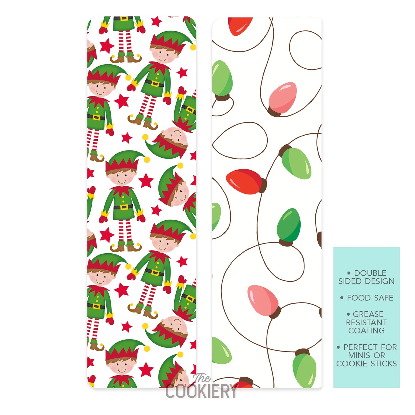 SANTA'S ELF GREASE-RESISTANT FOOD SAFE COOKIE CARD BACKERS - THE COOKIERY