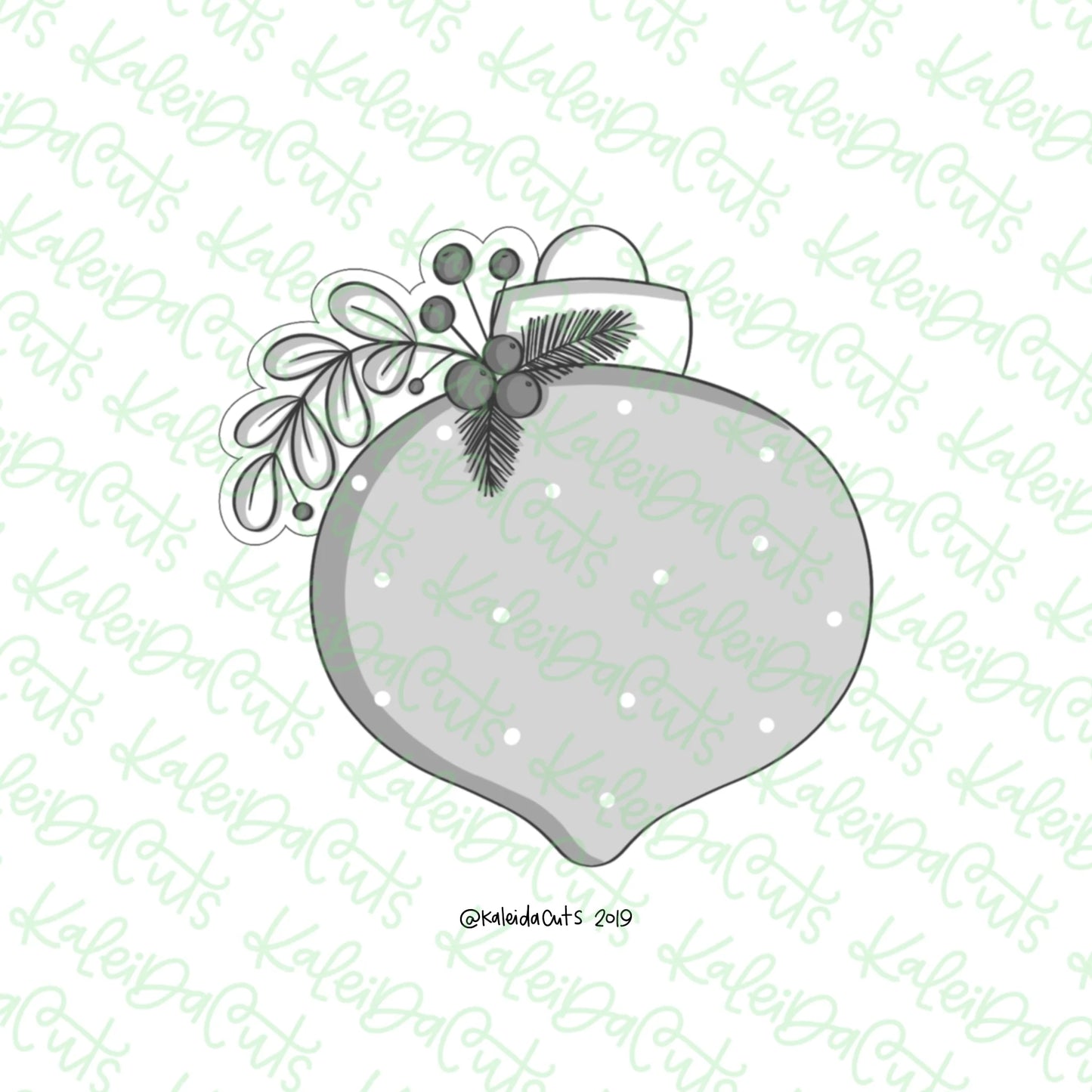 Floral Ornament 2019 Cookie Cutter- Standard 3.5"