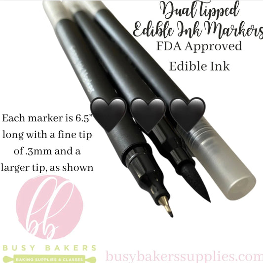 Dual Tipped Black Edible Markers