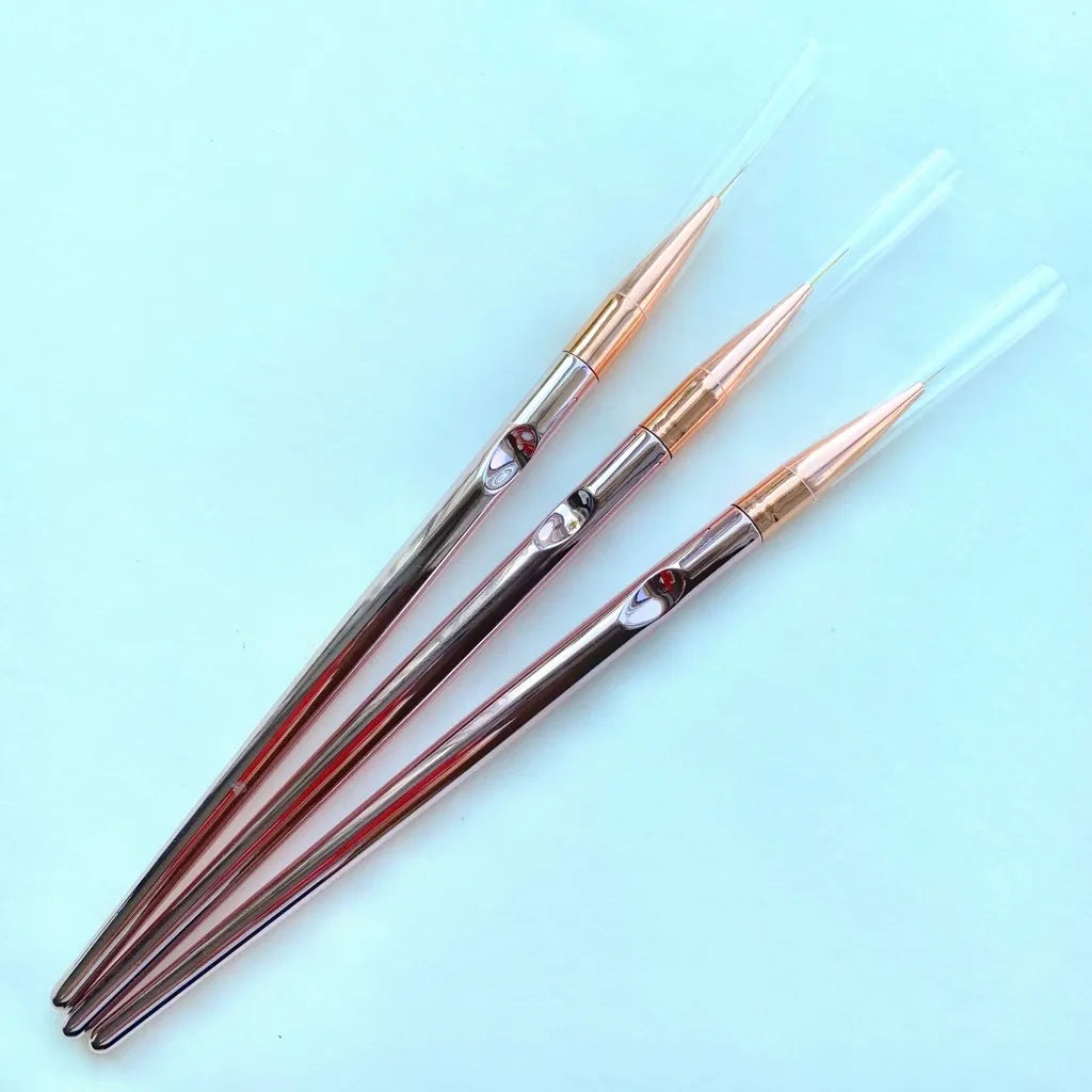 Rose Gold Fine Liner Detail Brush Set - 3 Pack
