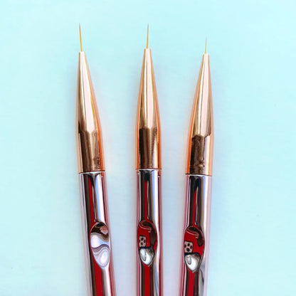 Rose Gold Fine Liner Detail Brush Set - 3 Pack
