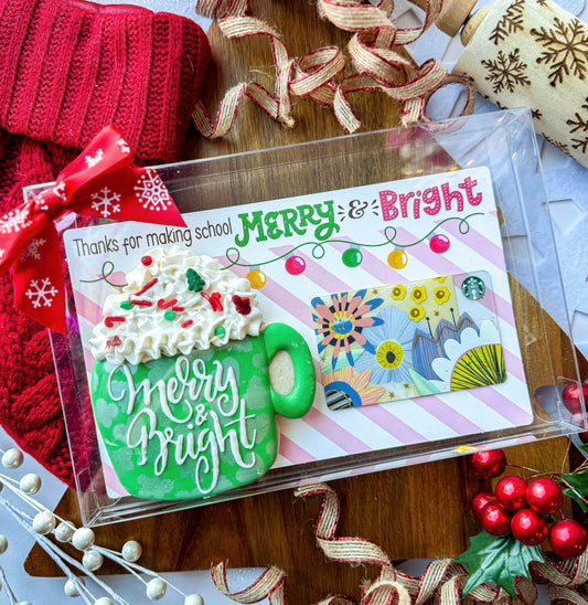 Personalized or Merry & Bright Mug Cookie
