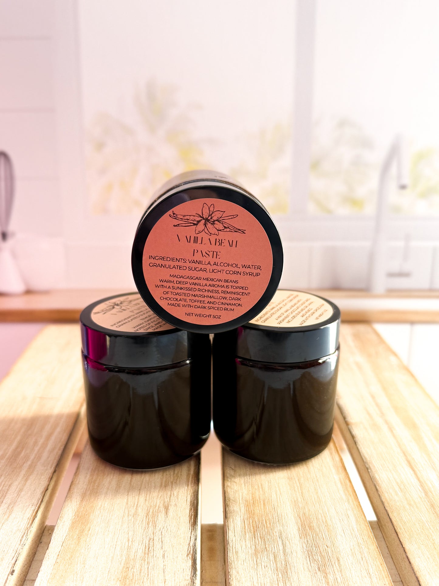 Madagascar Mexican Vanilla Bean Paste – Dark Spiced Rum Infused (5oz)