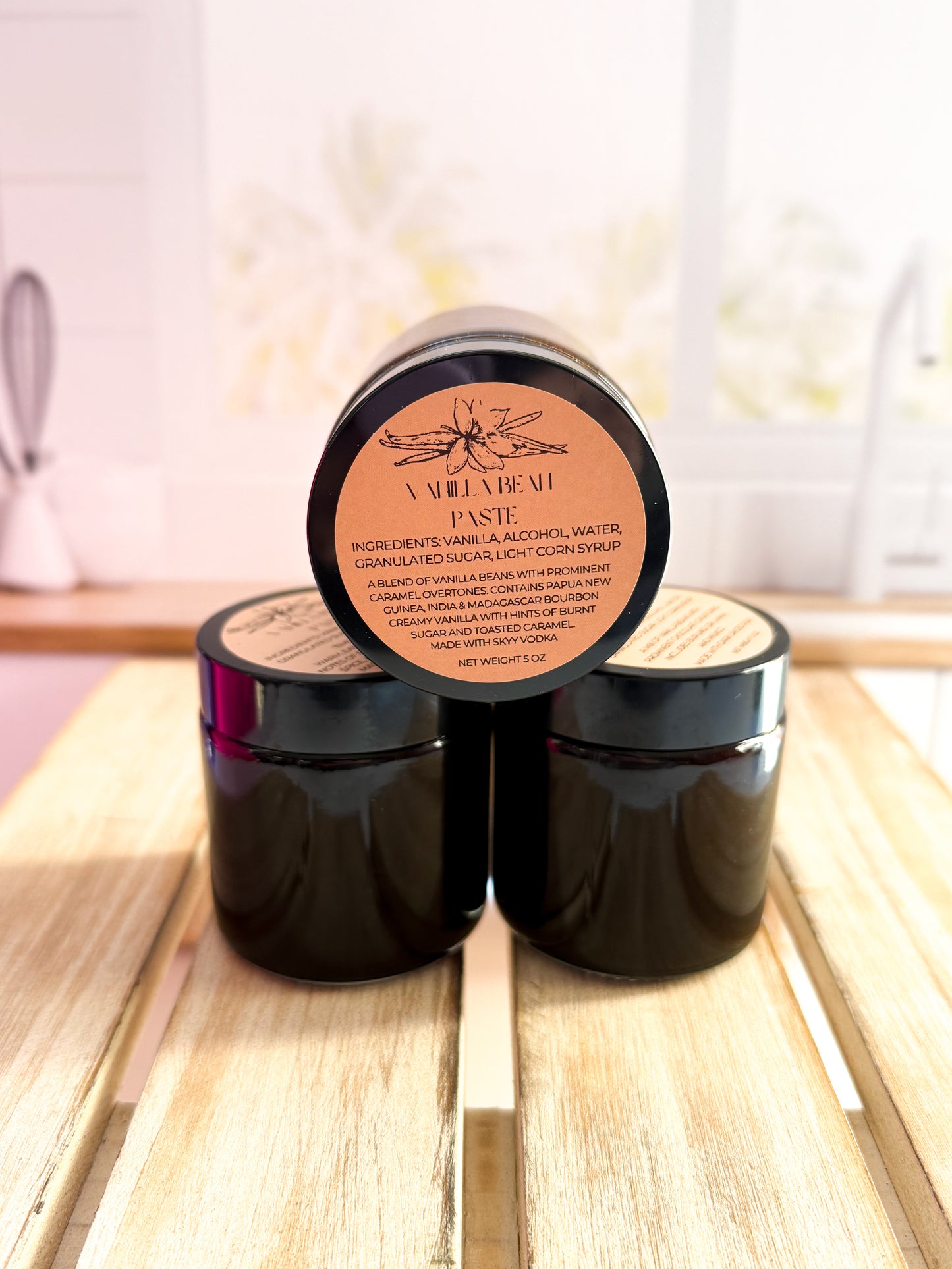 Papua New Guinea, India & Madagascar Bourbon Blend Premium Vanilla Bean Paste (5oz)