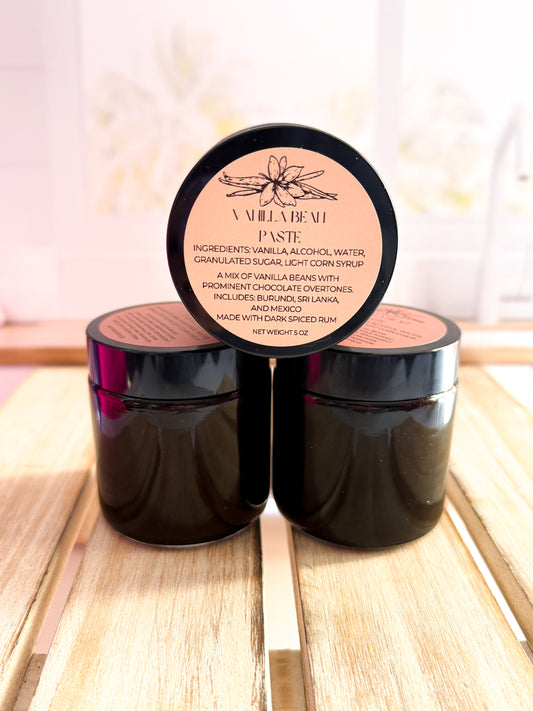 Burundi, Sri Lanka & Mexican Vanilla Bean Paste – Dark Spiced Rum Infused (5oz)