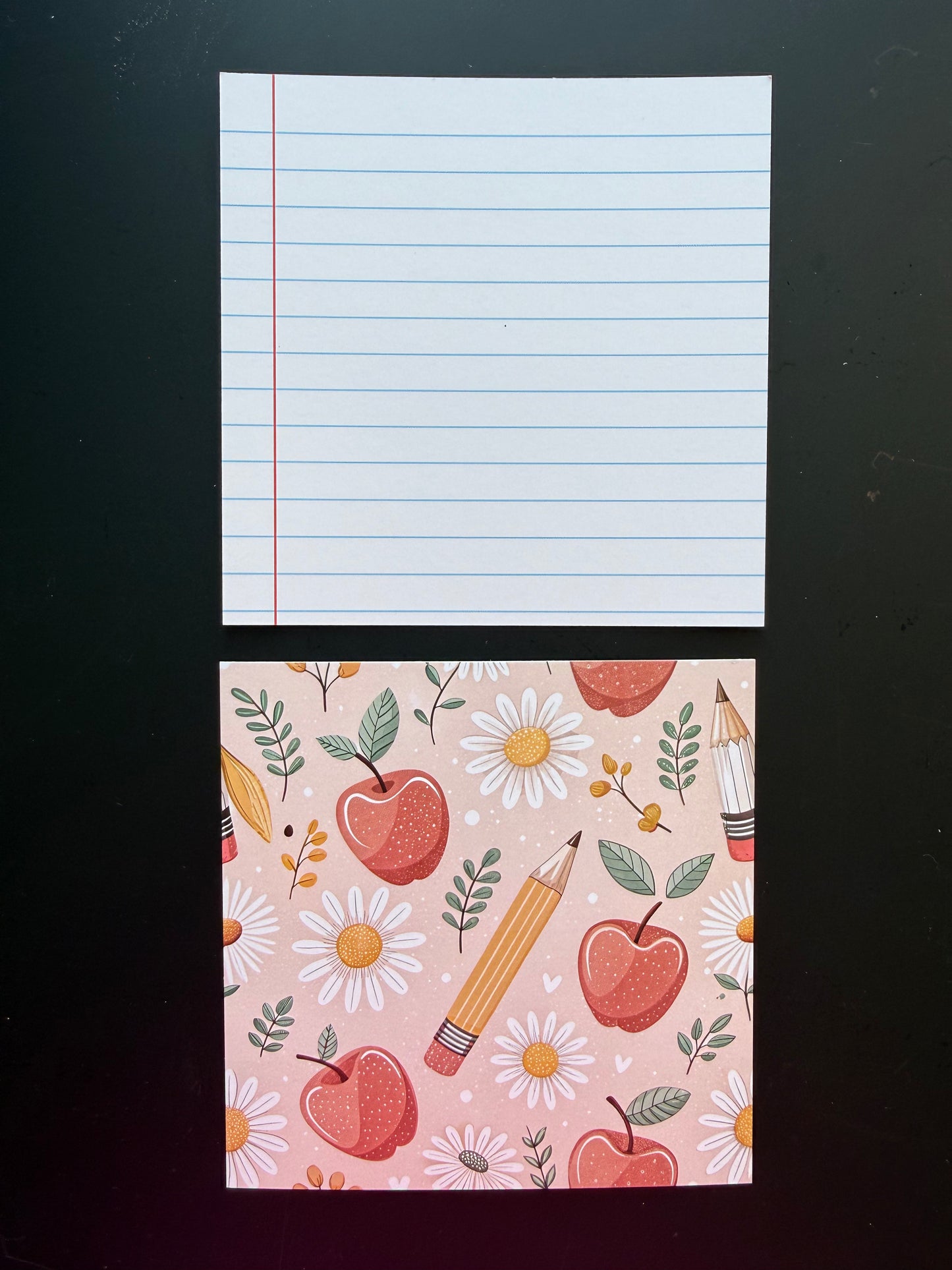Daisy Pencil & Line Ruled Square Backer  4.5"X4.5"