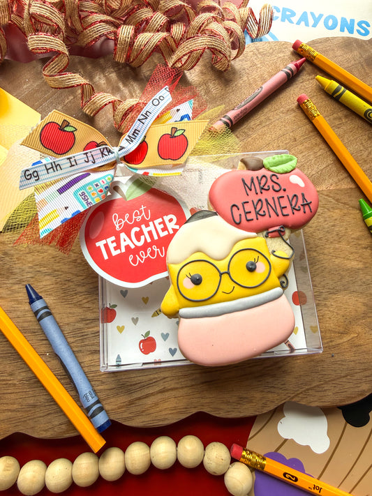 Personalized Pencil & Apple Balloon