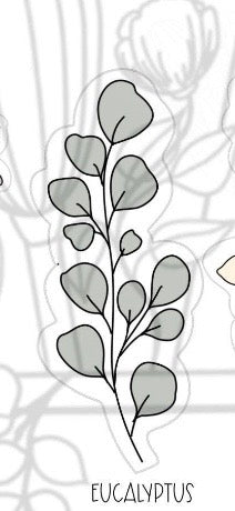 Tall Eucalyptus , Long Stem Flower Bouquet Cookie Cutter