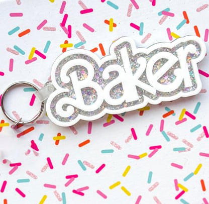 Pre-Order Glitter Barbie Baker Key Chain