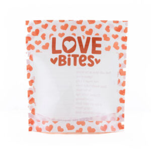 Love Bites Cookie Pouches – 5.5″ x 6″ x 2″ Cookie Packaging Stand Up Pouch-10 Pack