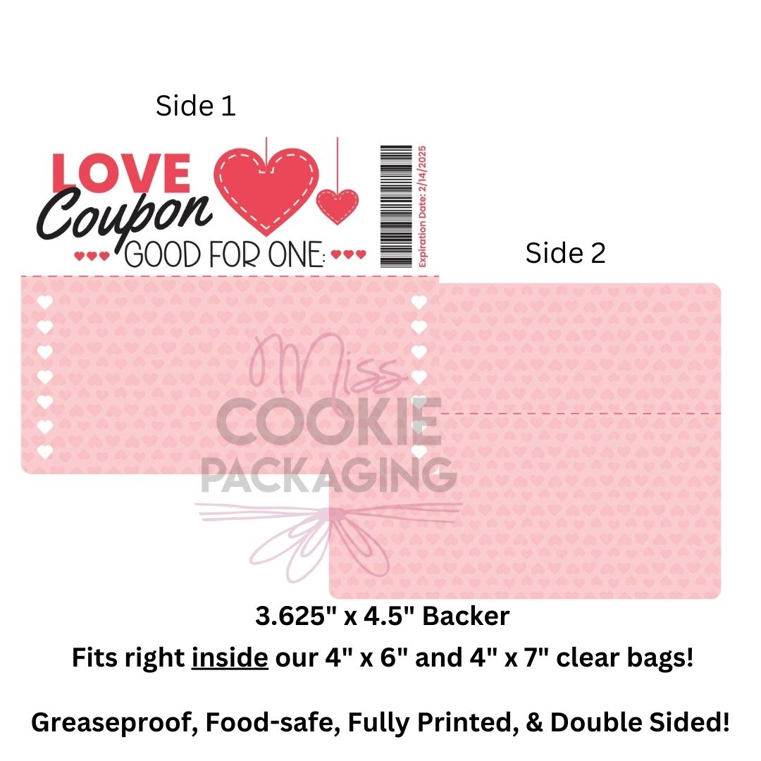 Greaseproof Backer – Love Coupon – 3.625” x 4.5” Backer