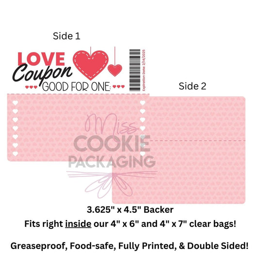 Greaseproof Backer – Love Coupon – 3.625” x 4.5” Backer