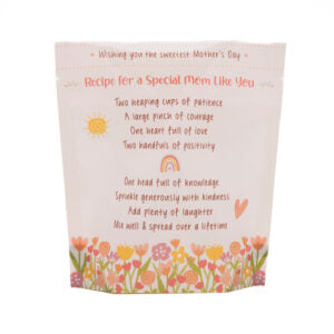 SMALL Happy Mother’s Day Floral Cookie Pouches – 5.5″ x 6″ x 2″ Cookie Packaging Stand Up Pouch-10 Pack