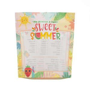 SMALL “You Deserve a Super Sweet Summer” Cookie Pouches – 5.5″ x 6″ x 2″ Cookie Packaging Stand Up Pouch-10 Pack