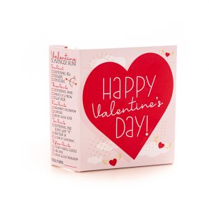 “Happy Valentine’s Day” Double Cookie Box – 4″ x 5″ x 3/4″ Cookie Packaging Box