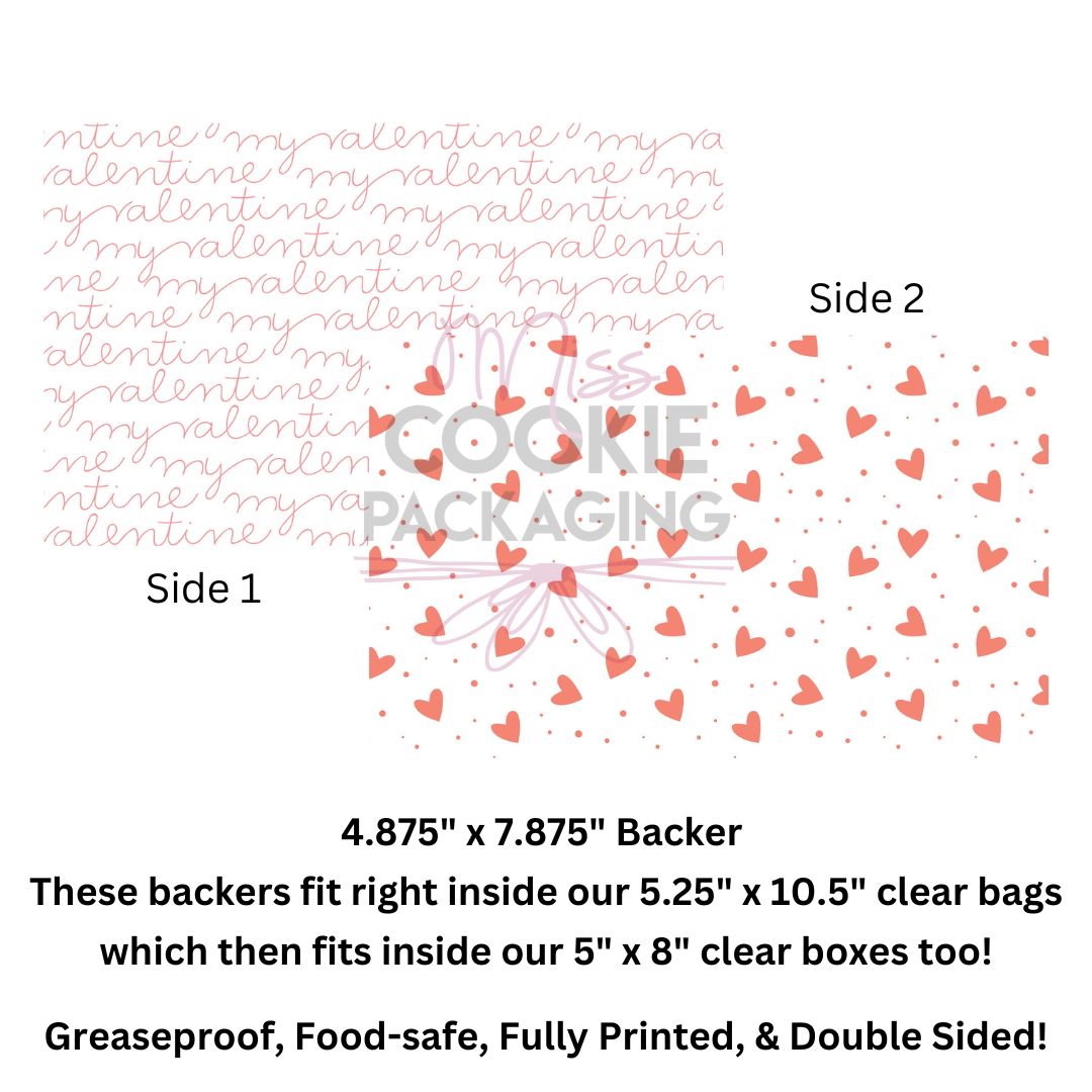 Greaseproof Backer – My Valentine Hearts – 4.875” x 7.875” Backer