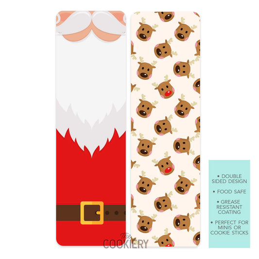 SANTA CLAUS GREASE-RESISTANT FOOD SAFE COOKIE CARD BACKERS - THE COOKIERY