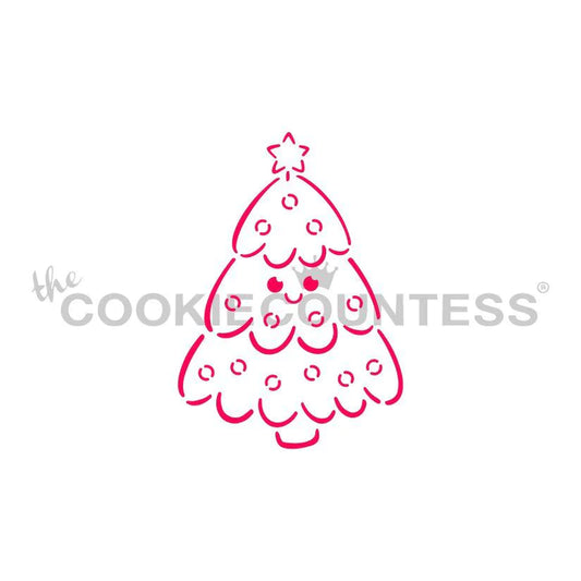 Smilling Christmas Tree PYO Stencil