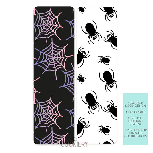 SPIDERS AND WEBS GREASE-RESISTANT FOOD SAFE COOKIE CARD BACKERS - THE COOKIERY