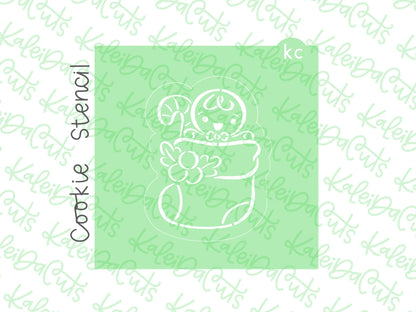 PYO Gingy Stocking Cookie Cutter & Stencil Combo