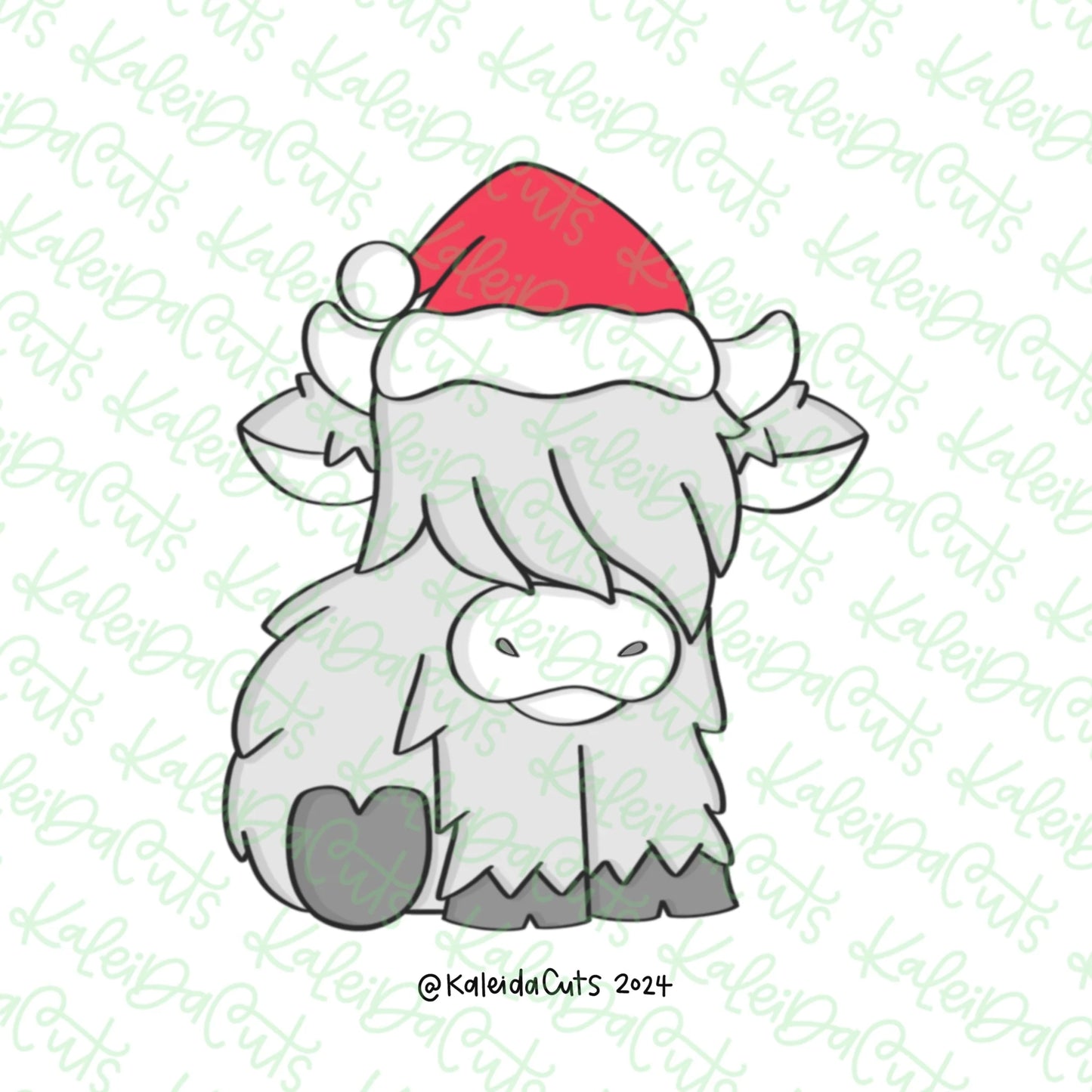 Highland Christmas Cow Cookie Cutter Standard  - Standard 4"