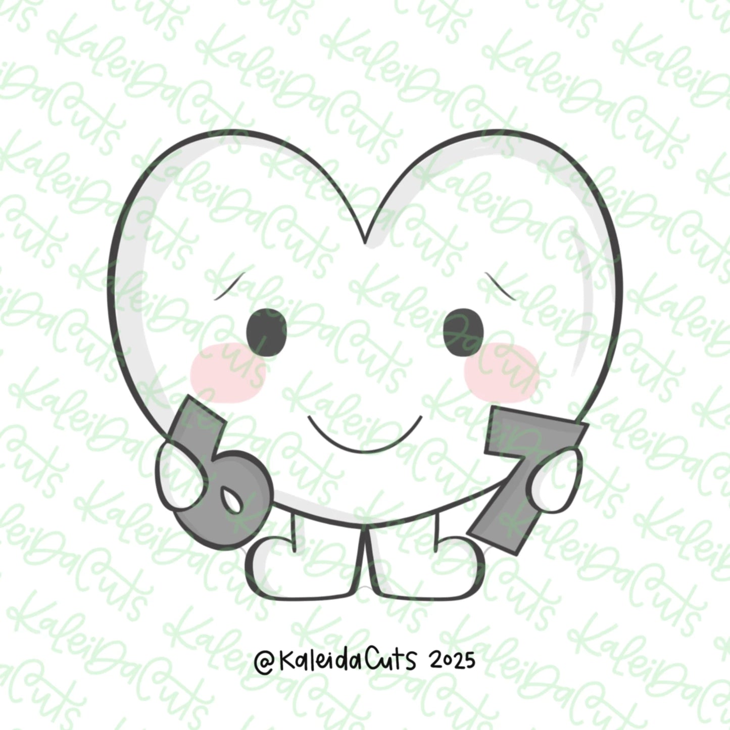 Six Seven Heart Cookie Cutter Standard - 3.5