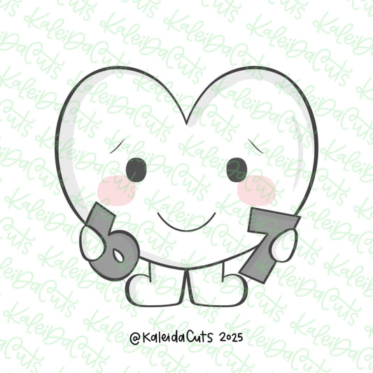 Six Seven Heart Cookie Cutter Standard - 3.5