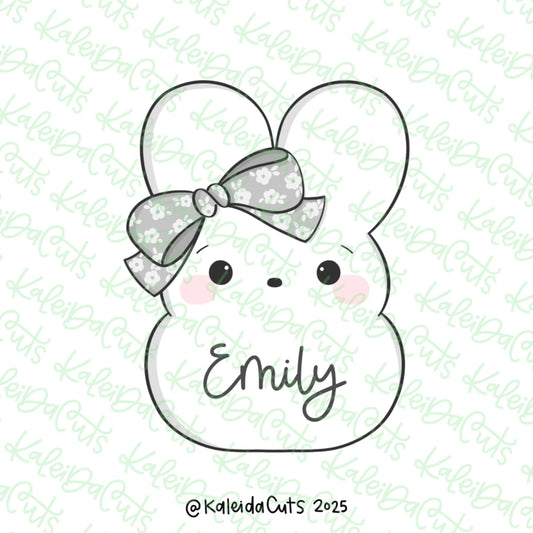 Chubby Marshmallow Bunny Bow  Standard - 3.8