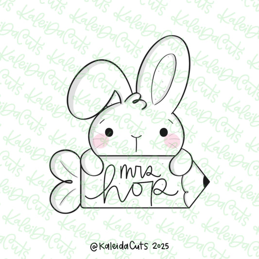 Bunny Pencil Carrot Plaque Cookie Cutter Standard - 4