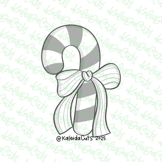 2025 Coquette Candy Cane Cookie Cutter Standard - 4.2"
