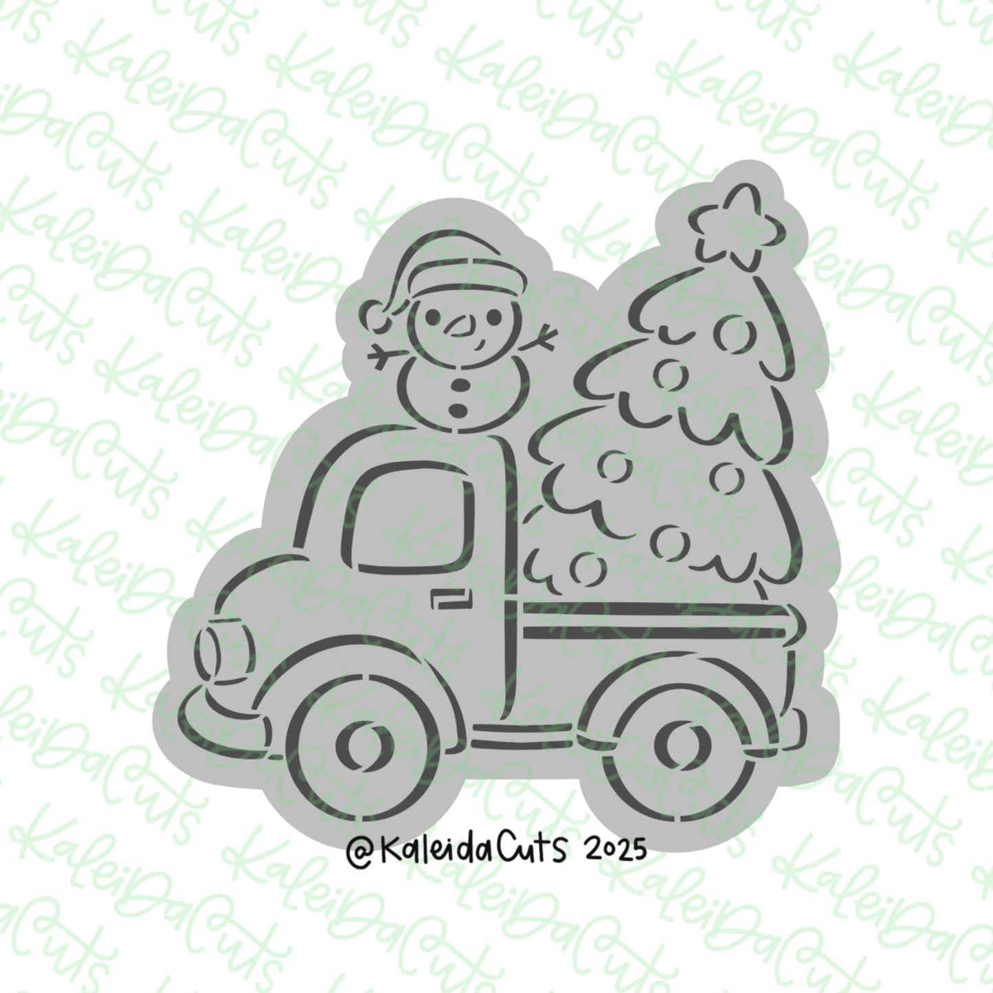 PYO Christmas Truck Snowman Cookie Cutter & Stencil Combo