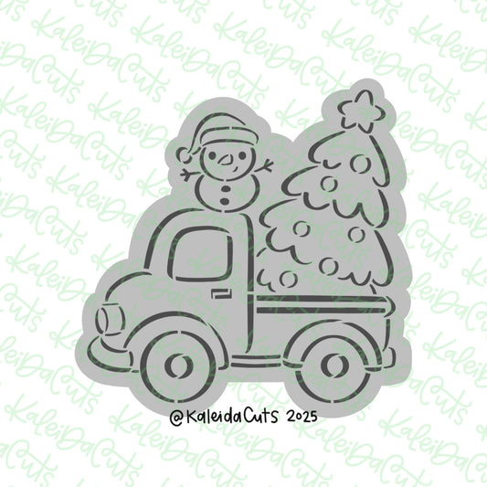 PYO Christmas Truck Snowman Cookie Cutter & Stencil Combo