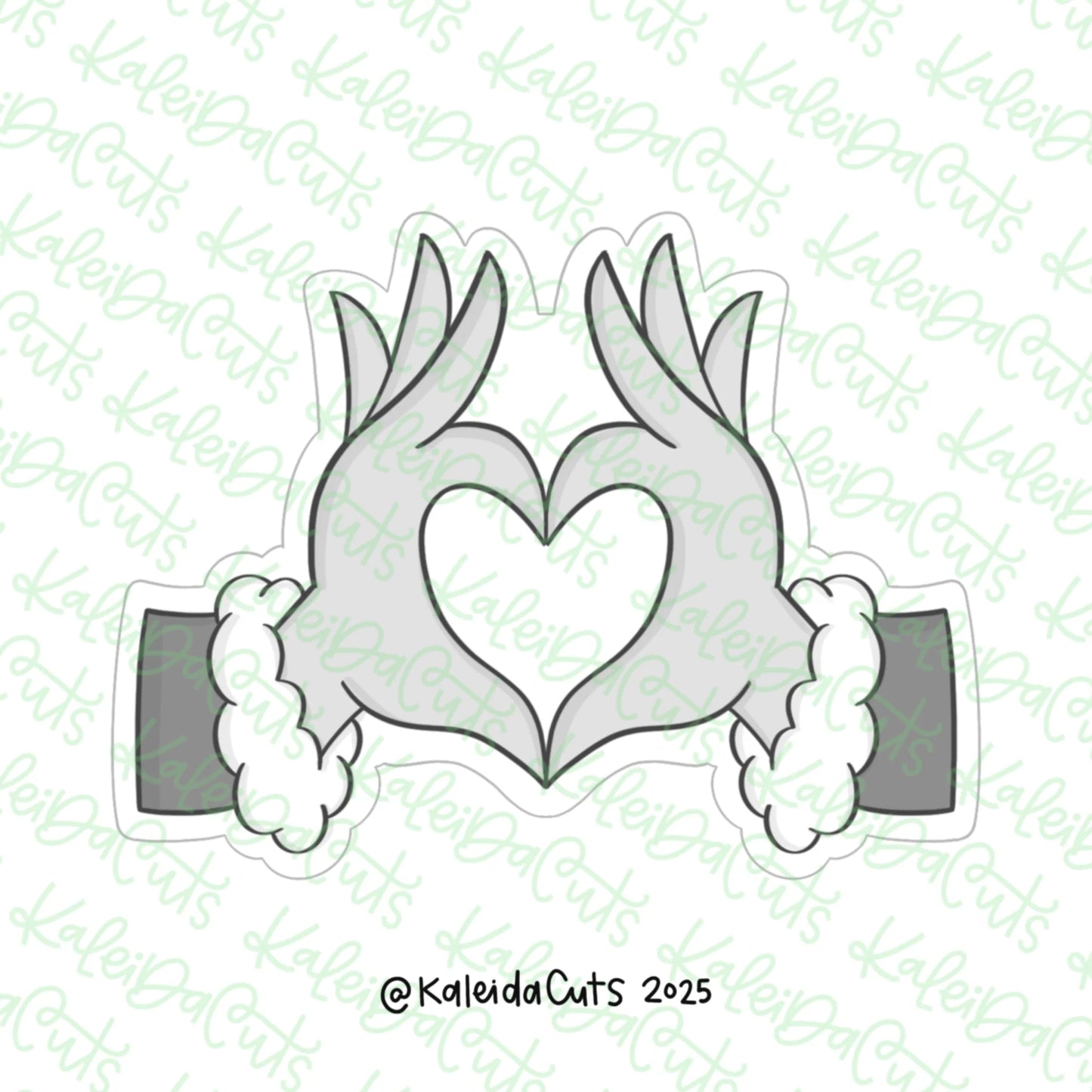 Green Heart Hands Cookie Cutter Standard - 4.2"