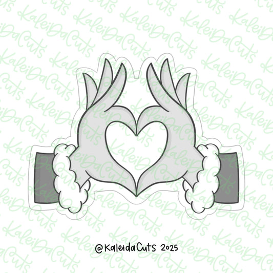 Green Heart Hands Cookie Cutter Standard - 4.2"