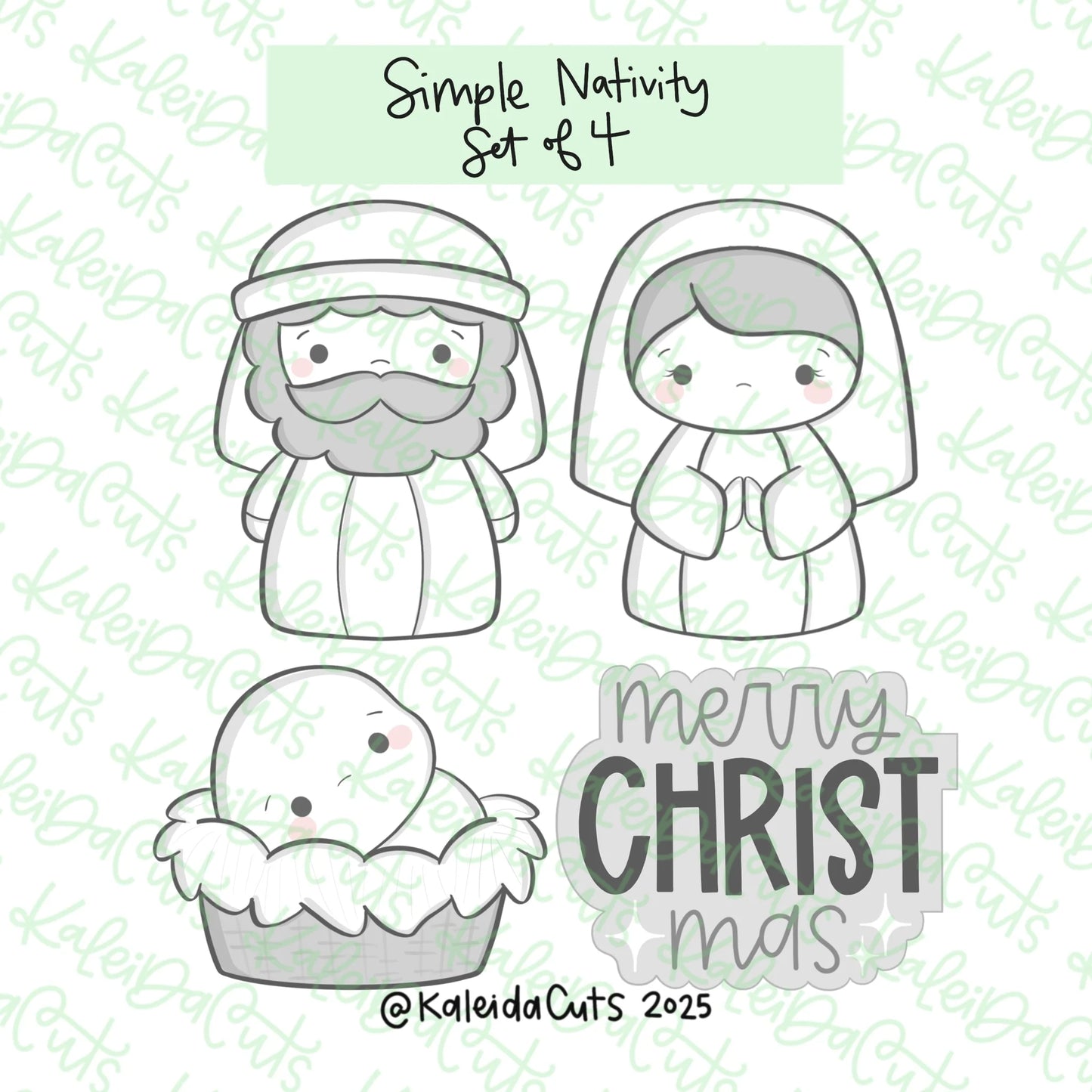 Simple Nativity Cookie Cutters Set of 4